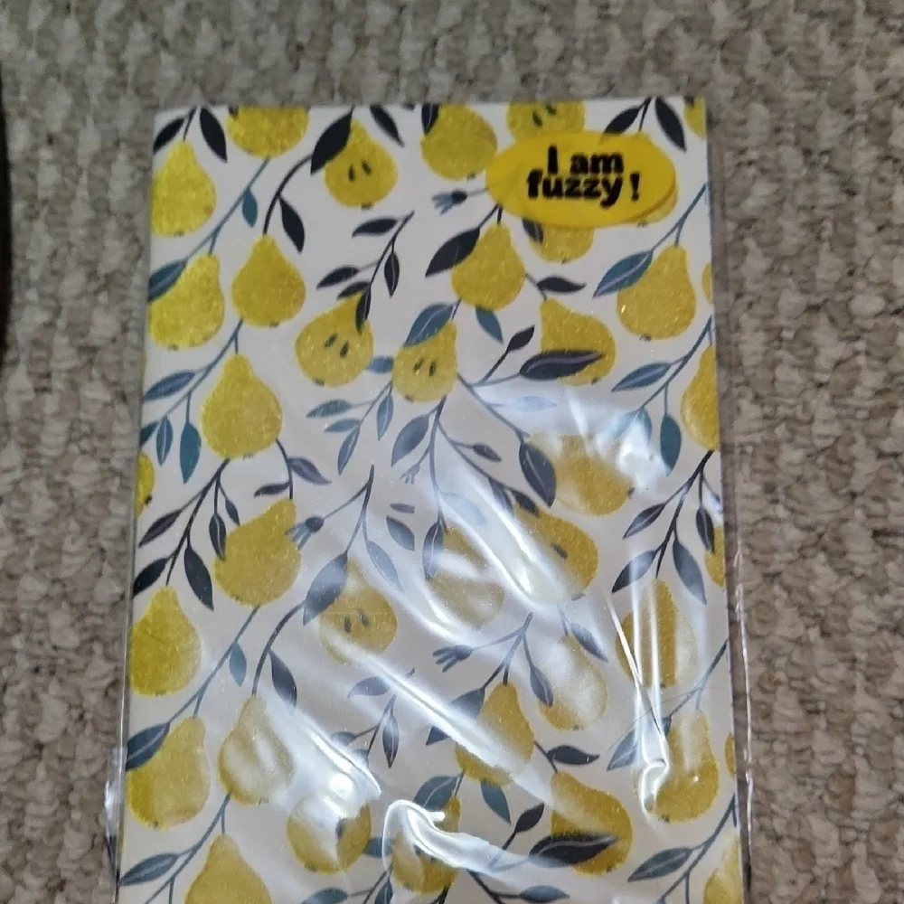 Set of 2 Fuzzy Floral & Pear Pattern - Yellow & Coral Journals